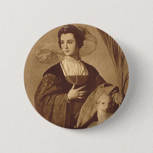 Saint Agnes by Alonso Cano 6 Cm Round Badge