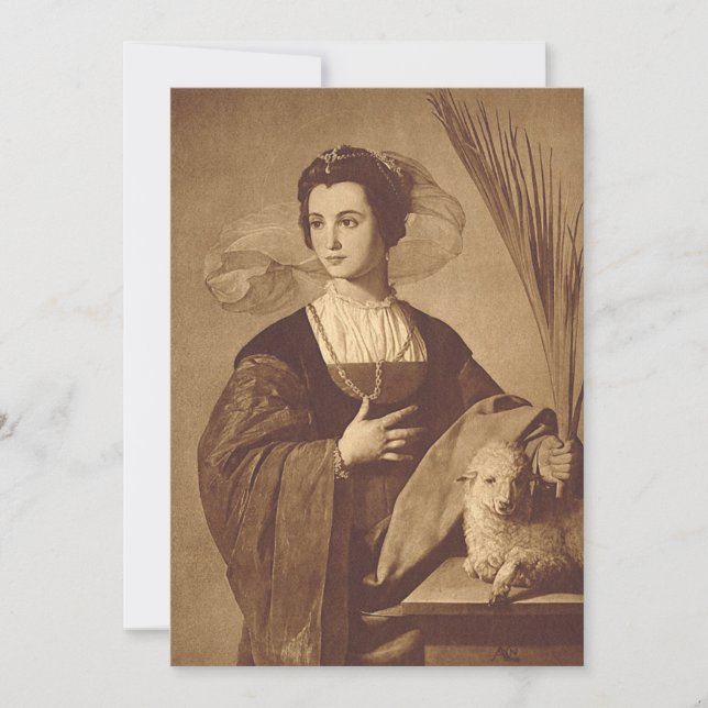 Saint Agnes by Alonso Cano Invitation (Front)