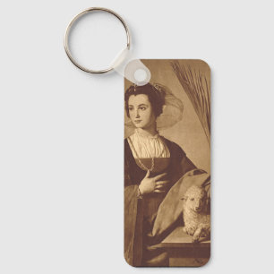 Saint Agnes by Alonso Cano Key Ring