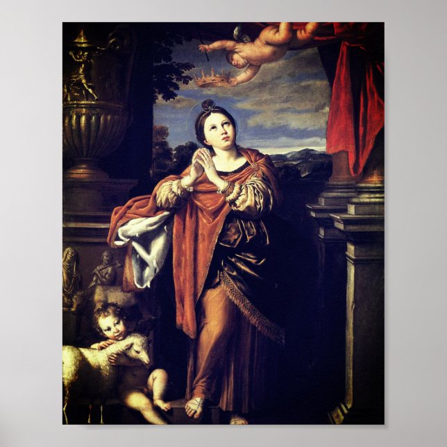 Saint Agnes by Domenichino (c. 1620) Poster (Front)