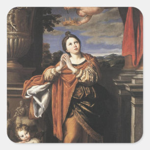 Saint Agnes by Domenichino (c. 1620) Square Sticker