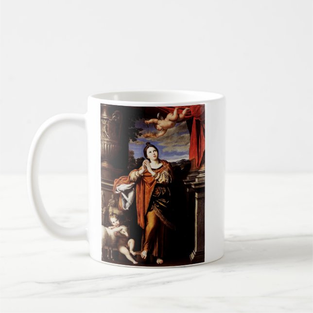 Saint Agnes by Domenico Zampieri Coffee Mug (Left)