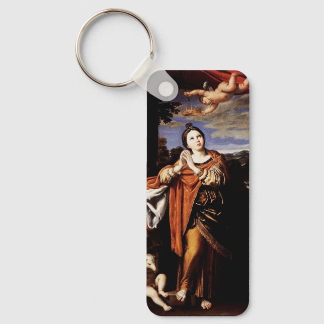 Saint Agnes by Domenico Zampieri Key Ring (Front)