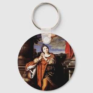 Saint Agnes by Domenico Zampieri Key Ring