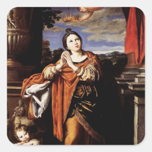 Saint Agnes by Domenico Zampieri Square Sticker