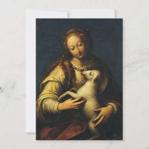 Saint Agnes by Orsola Maddalena Caccia Holiday Card