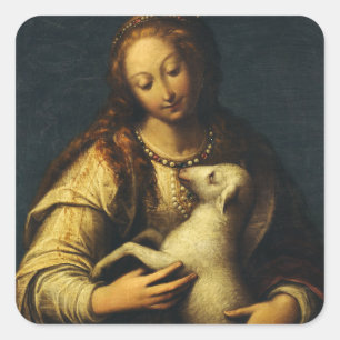 Saint Agnes by Orsola Maddalena Caccia Square Sticker