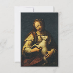 Saint Agnes by Orsola Maddalena Caccia Thank You Card