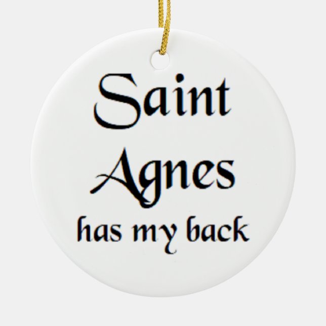 saint agnes  coffee mug ceramic tree decoration (Front)