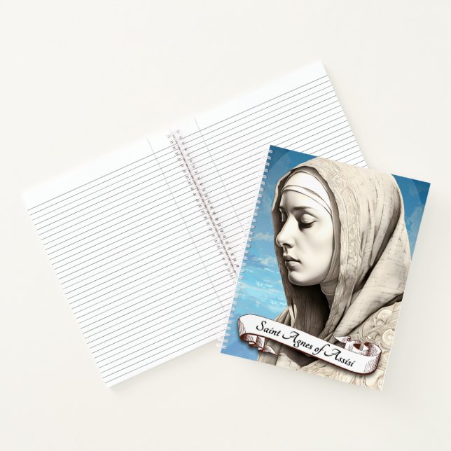 Saint Agnes of Assisi Sister of St Clare Notebook (Inside)