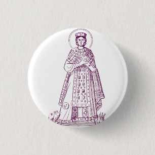 Saint Agnes of Rome greek mosaic 3 Cm Round Badge