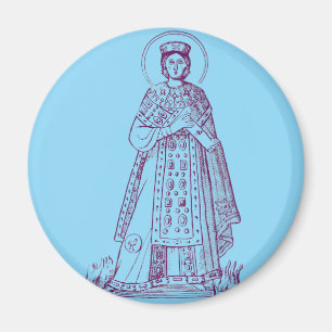 Saint Agnes of Rome greek mosaic Magnet