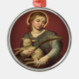 Saint Agnes of Rome Metal Tree Decoration