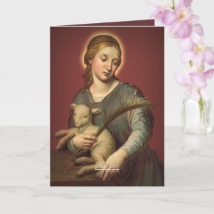 Saint Agnes of Rome with Prayer Card