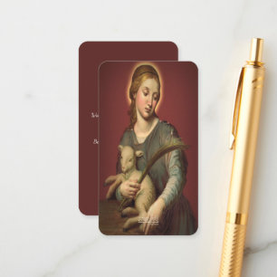 Saint Agnes of Rome with Prayer Enclosure Card