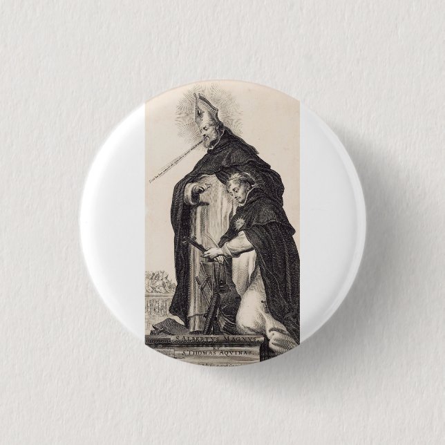 Saint Albert the Great and saint Thomas Aquinas 3 Cm Round Badge (Front)