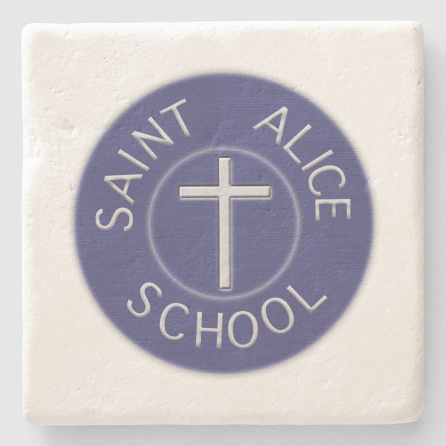 Saint Alice School Traditional Patch  Stone Coaster (Front)