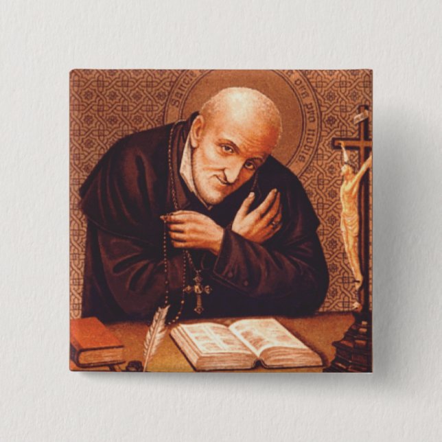 Saint Alphonsus Liguori 15 Cm Square Badge (Front)
