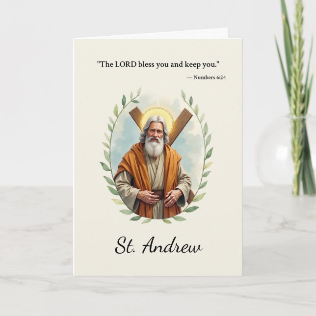 Saint Andrew God’s Peace and Blessings Scripture Card (Front)