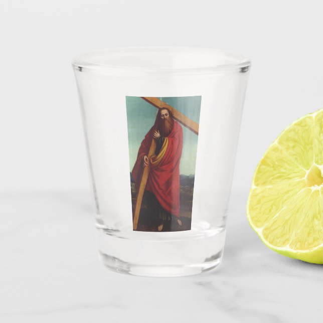 Saint Andrew the Apostle First‑Called Disciple Shot Glass (Front)