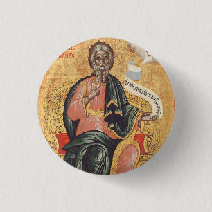 Saint Andrew the Apostle Orthodox icon 3 Cm Round Badge