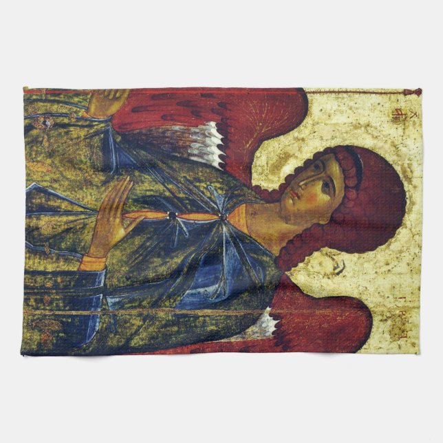 Saint Angel Gabriel Orthodox Icon Tea Towel (Horizontal)