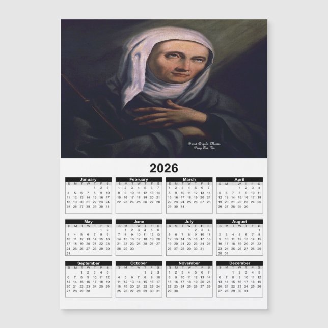 Saint Angela Merici 2026 Calendar (Front)