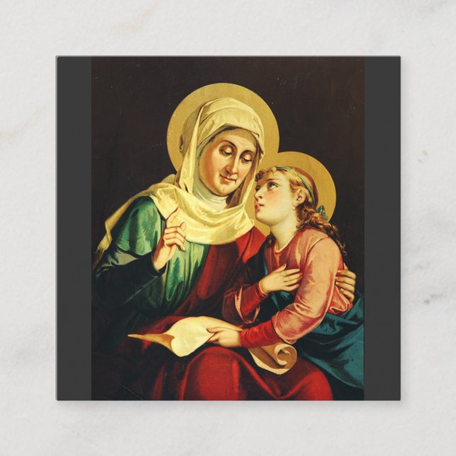 Saint Ann and Virgin Mary Square Business Card (Front)