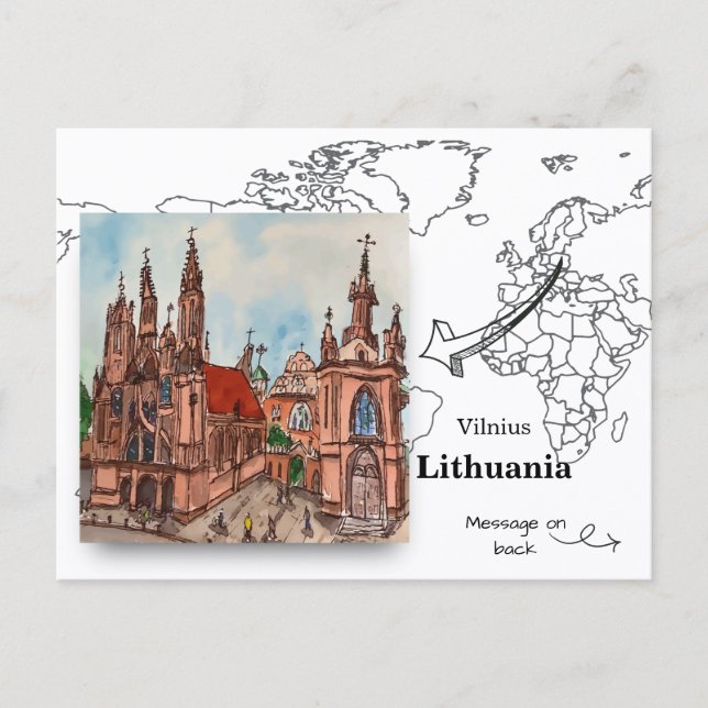 Saint Ann’s Church, Vilnius, Lithuania Postcard (Front)