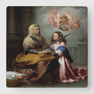 Saint Anne, Mother of Mary Square Wall Clock