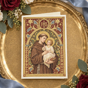 Saint Anthony and Child Jesus Catholic Blessing Card