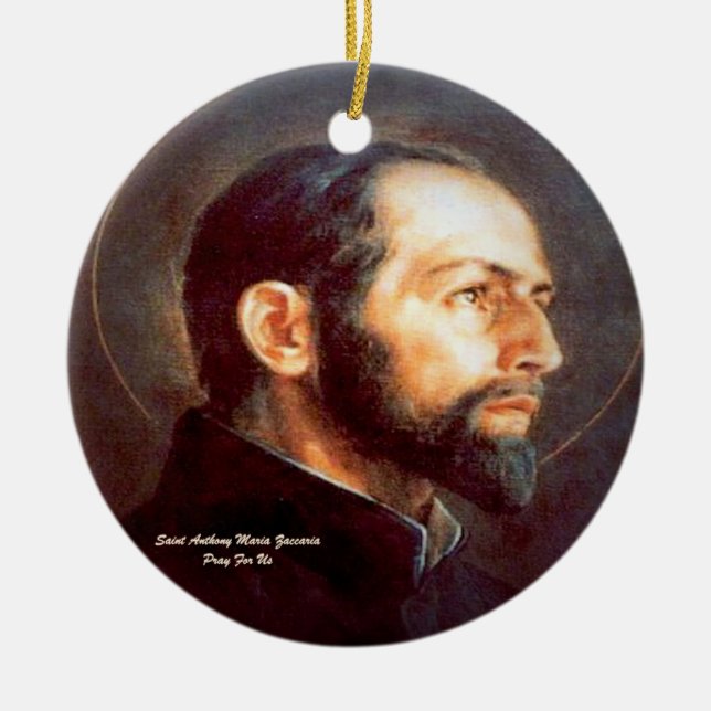 Saint Anthony Maria Zaccaria Ceramic Tree Decoration (Front)
