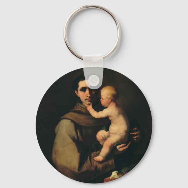Saint Anthony of Padua by Luca Giordano Key Ring (Front)