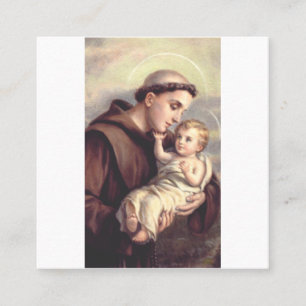 Saint Anthony of Padua Classical Religious Art Square Business Card