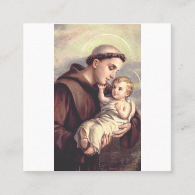 Saint Anthony of Padua Square Business Card (Front)