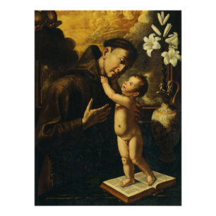 Saint Anthony of Padua with Baby Jesus Poster