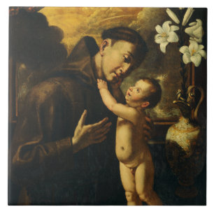 Saint Anthony of Padua with Baby Jesus Tile