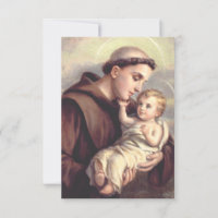 Saint Anthony of Padua with Jesus Holy Card