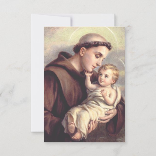 Saint Anthony of Padua with Jesus Holy Card (Front)