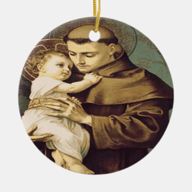 Saint Anthony Padua Ceramic Tree Decoration (Front)