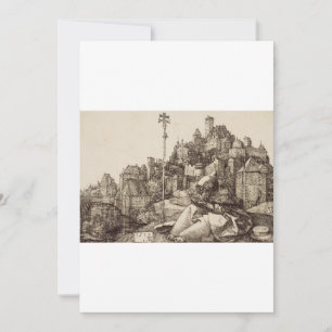 Saint Anthony Reading by Albrecht Durer Holiday Card