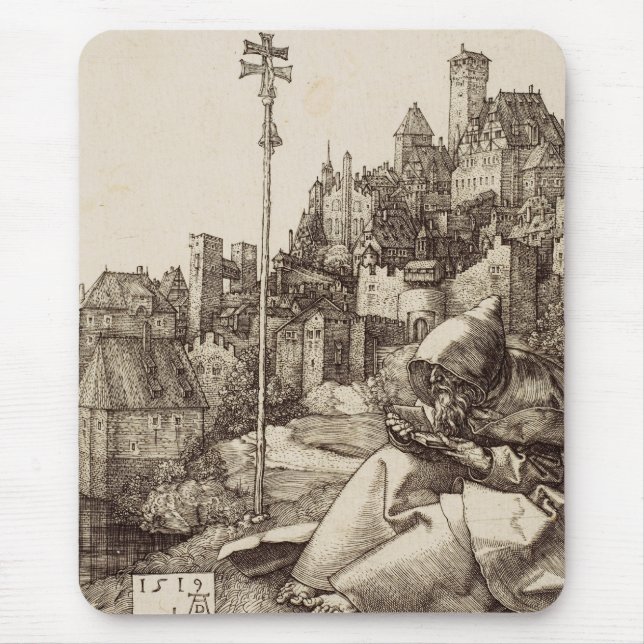 Saint Anthony Reading by Albrecht Durer Mouse Pad (Front)