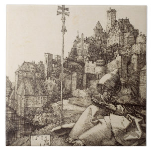 Saint Anthony Reading by Albrecht Durer Tile