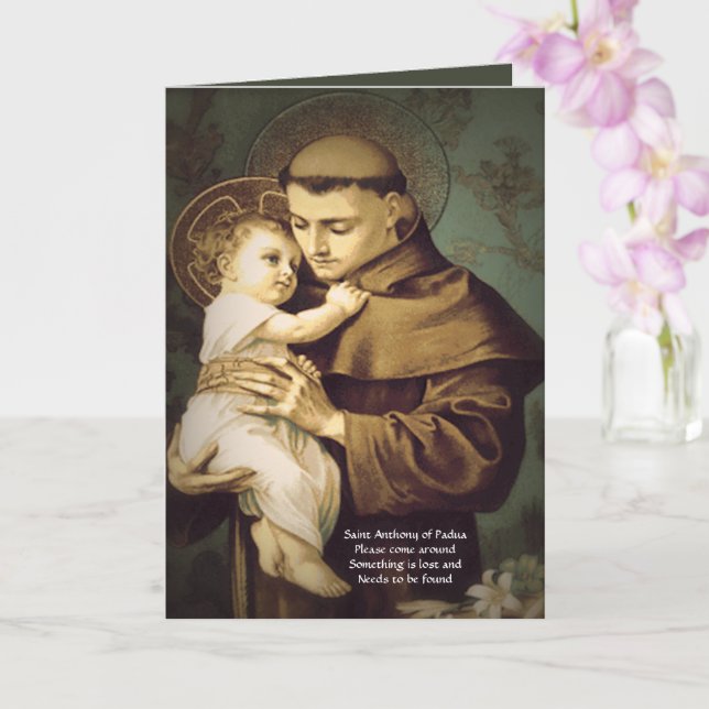 Saint Anthony Restoration Prayer of Lost Items Card (Orchid)