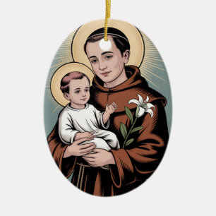 Saint Anthony, the kindest of saints Ceramic Tree Decoration