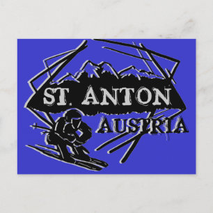 Saint Anton Austria ski logo postcard