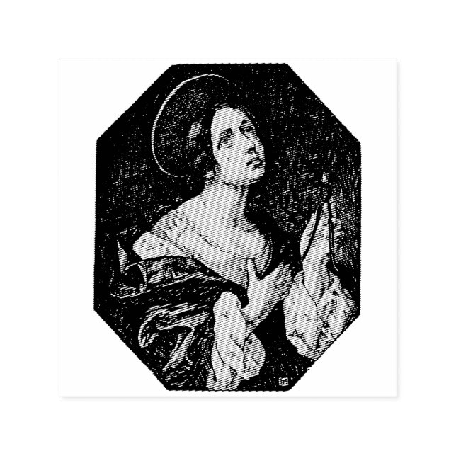 Saint Apollonia Virgin and Martyr Classical Art Self-inking Stamp (Design)