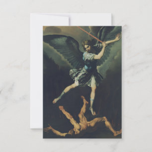 Saint Archangel Michael defeats the devil Thank You Card