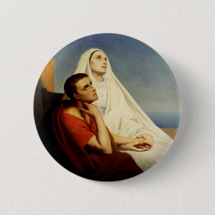 Saint Augustine and Saint Monica 6 Cm Round Badge