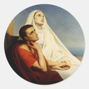 Saint Augustine and Saint Monica Classic Round Sticker